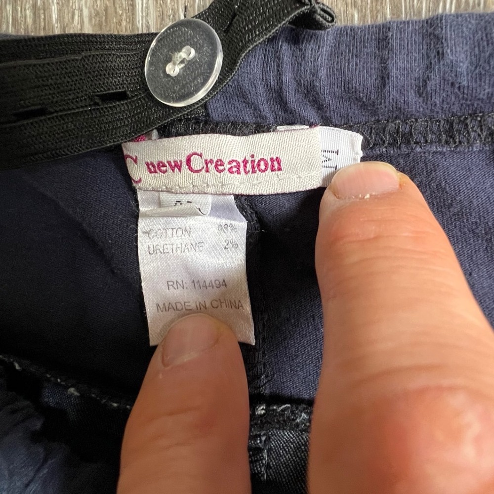 New Creation Denim Skirt Women Size M Blue Contrast Stitch Maternity Midi - Picture 2 of 6
